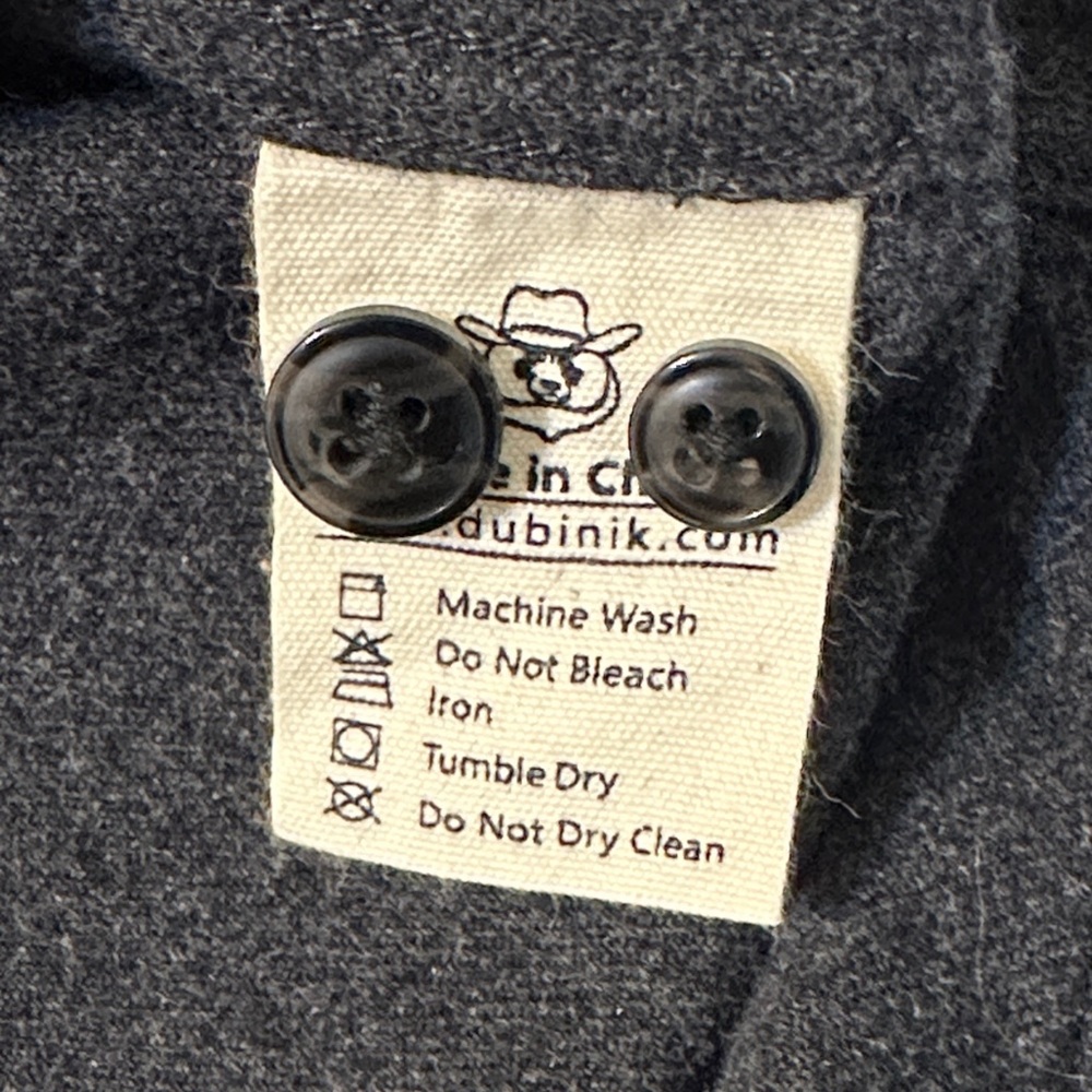 Men's Flannel Casual Dark Charcoal Button-Down Shirt - Unbranded - Picture 6 of 10